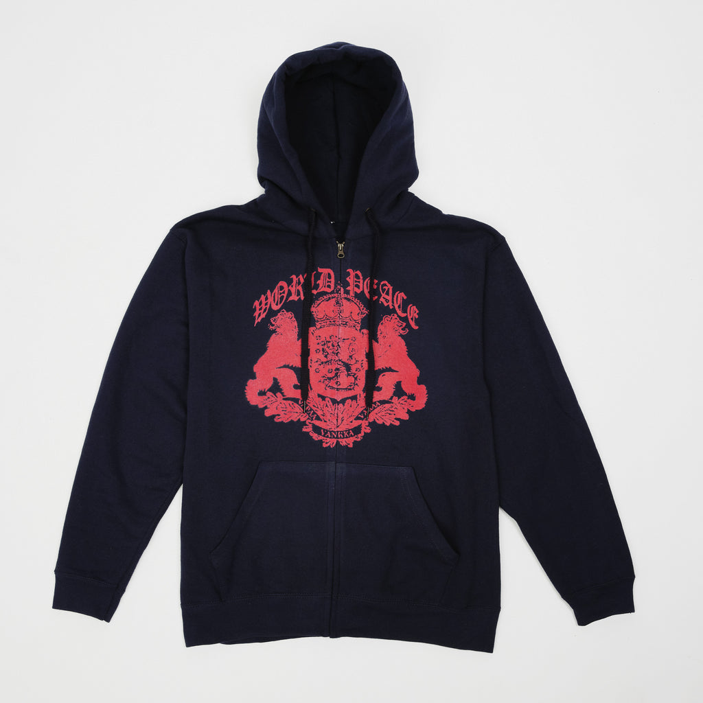 CREST ZIP HOODIE in navy
